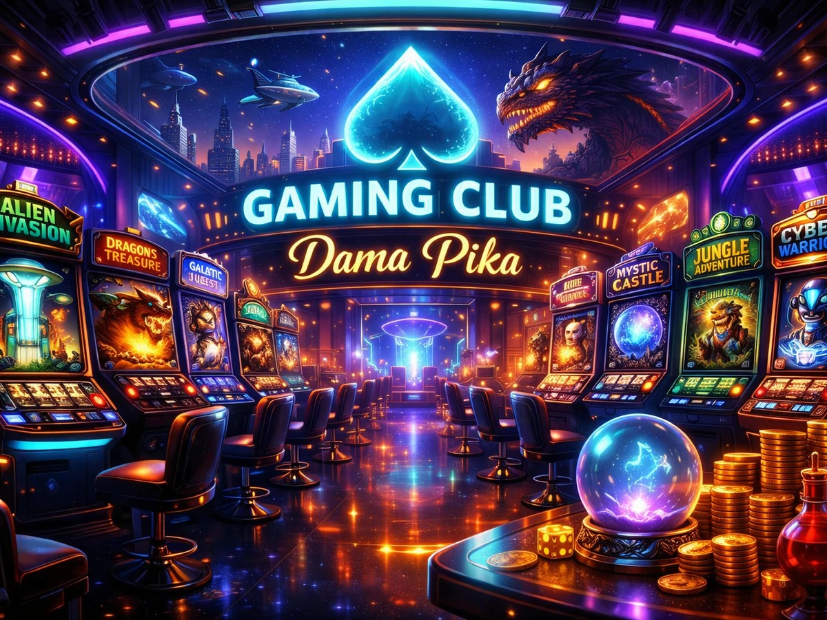 Tampilan permainan slot berwarna dengan gulungan dan simbol
